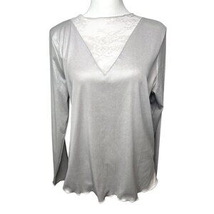 Jessica Simpson Silver Lace Detail Blouse